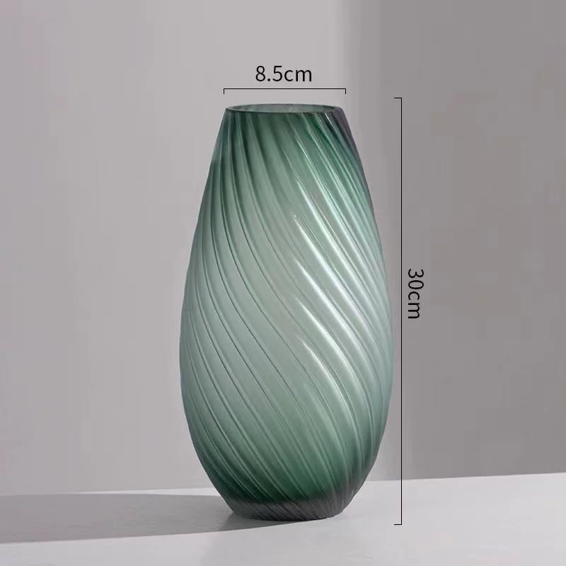 INS Frosted Spiral Emerald Vase 2