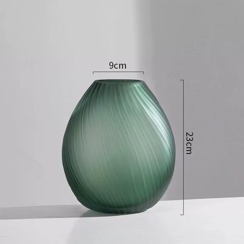 INS Frosted Spiral Emerald Vase 3