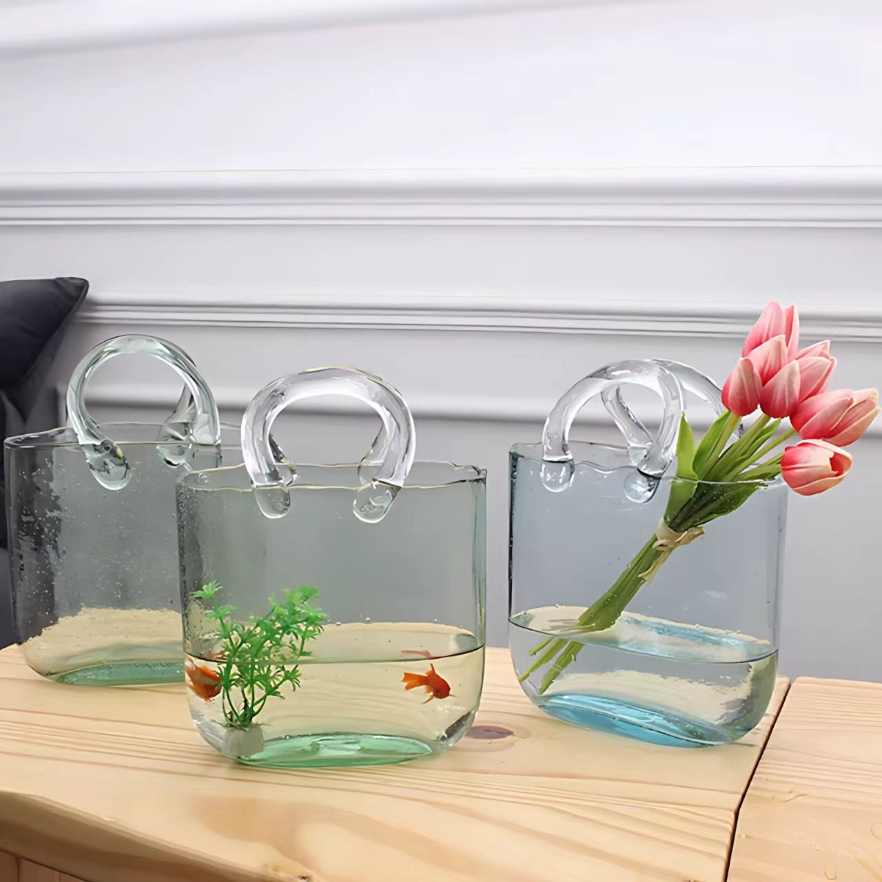 INS Handbag Glass Vase & Aquarium 5
