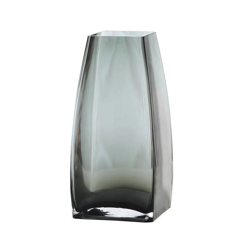 INS Smoky Faceted Square Vase 6