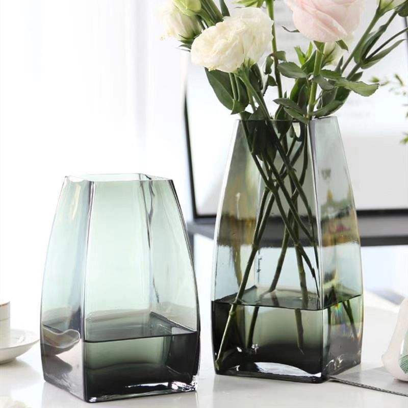 INS Smoky Faceted Square Vase 5