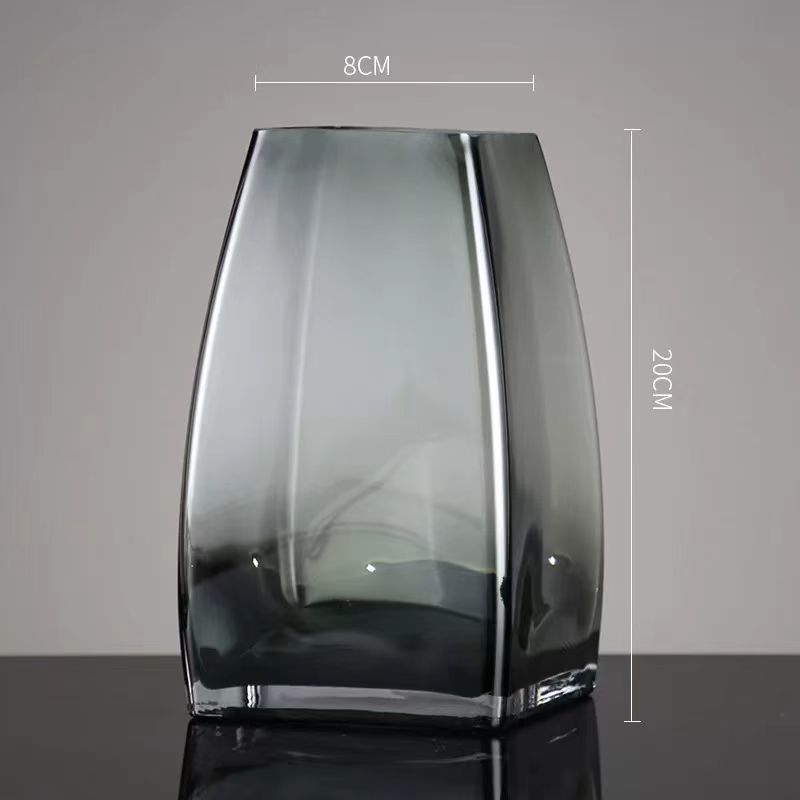 INS Smoky Faceted Square Vase 2