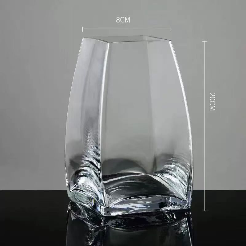 INS Smoky Faceted Square Vase 7