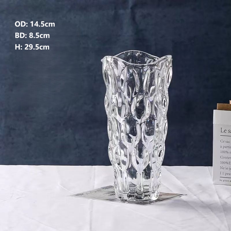 Minimalist Crystal Ripple Vase
