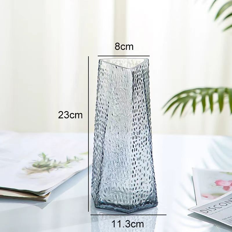 Minimalist Textured Triangular Vase 6