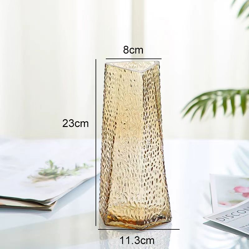 Minimalist Textured Triangular Vase