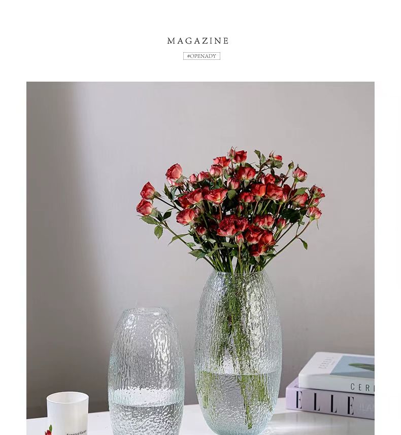 Nordic AquaRipple Glass Vase