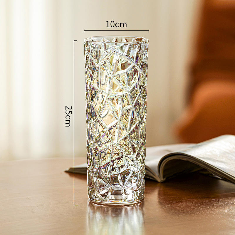 Nordic Faceted Crystal Glass Vase