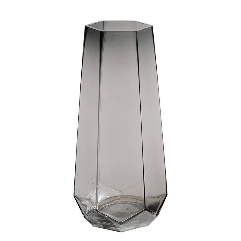 Nordic Faceted Hexagon Glass Vase 10