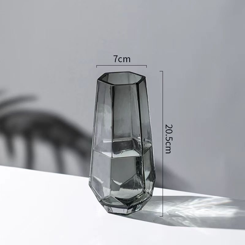 Nordic Faceted Hexagon Glass Vase 5
