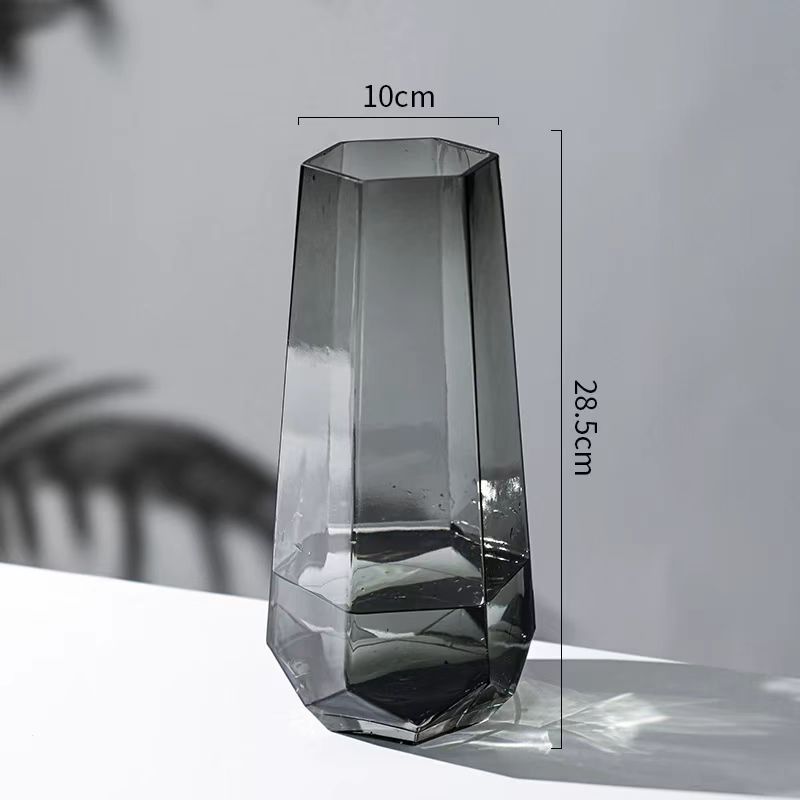 Nordic Faceted Hexagon Glass Vase 6