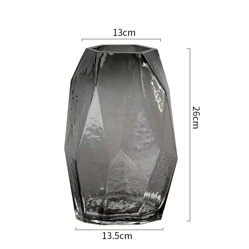 Nordic Geometric Faceted Hammered Vase 5