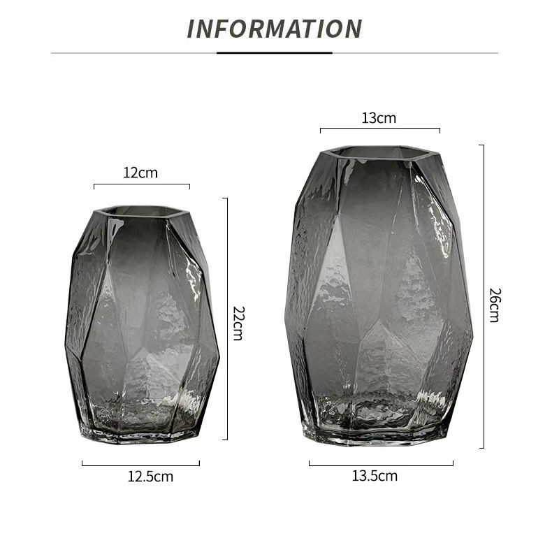 Nordic Geometric Faceted Hammered Vase 4