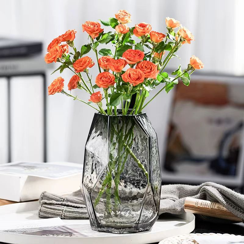 Nordic Geometric Faceted Hammered Vase 7