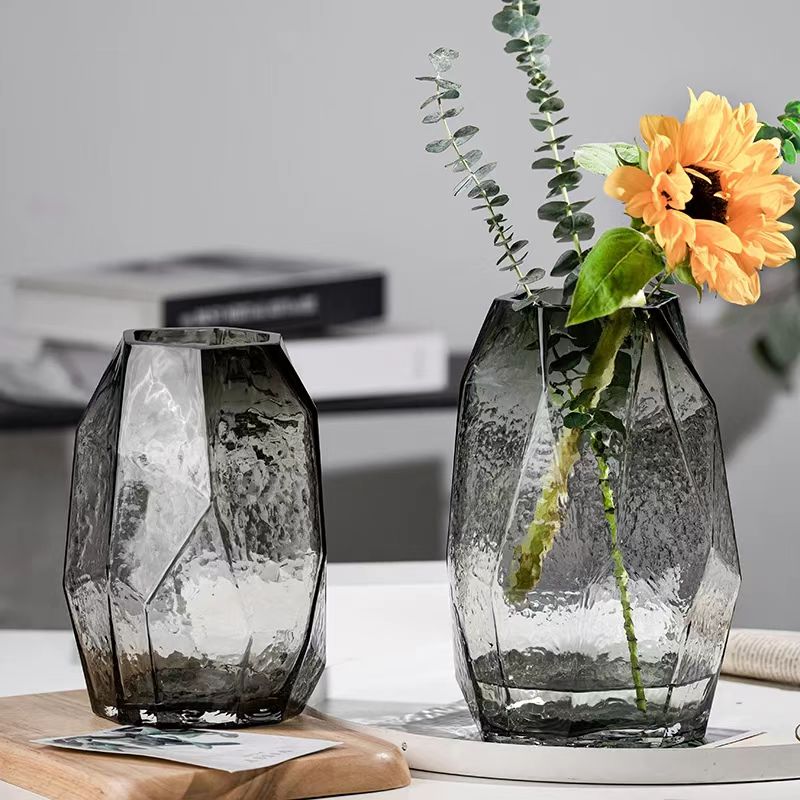 Nordic Geometric Faceted Hammered Vase 2