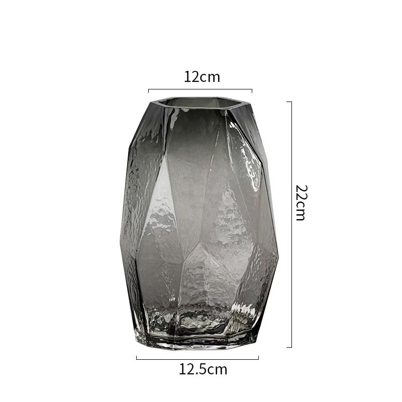 Nordic Geometric Faceted Hammered Vase 3