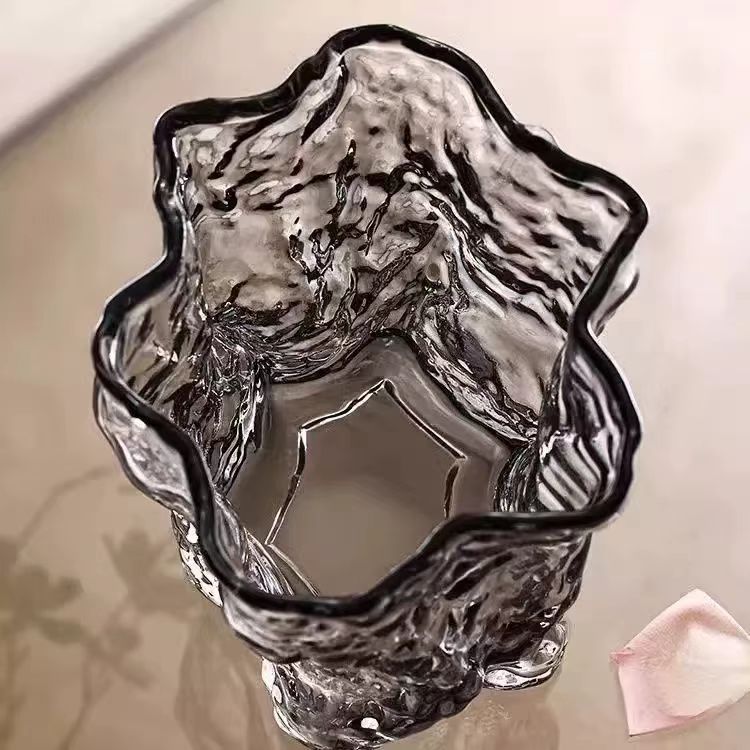 Nordic Gracier Ripple Textured Glass Vase 6