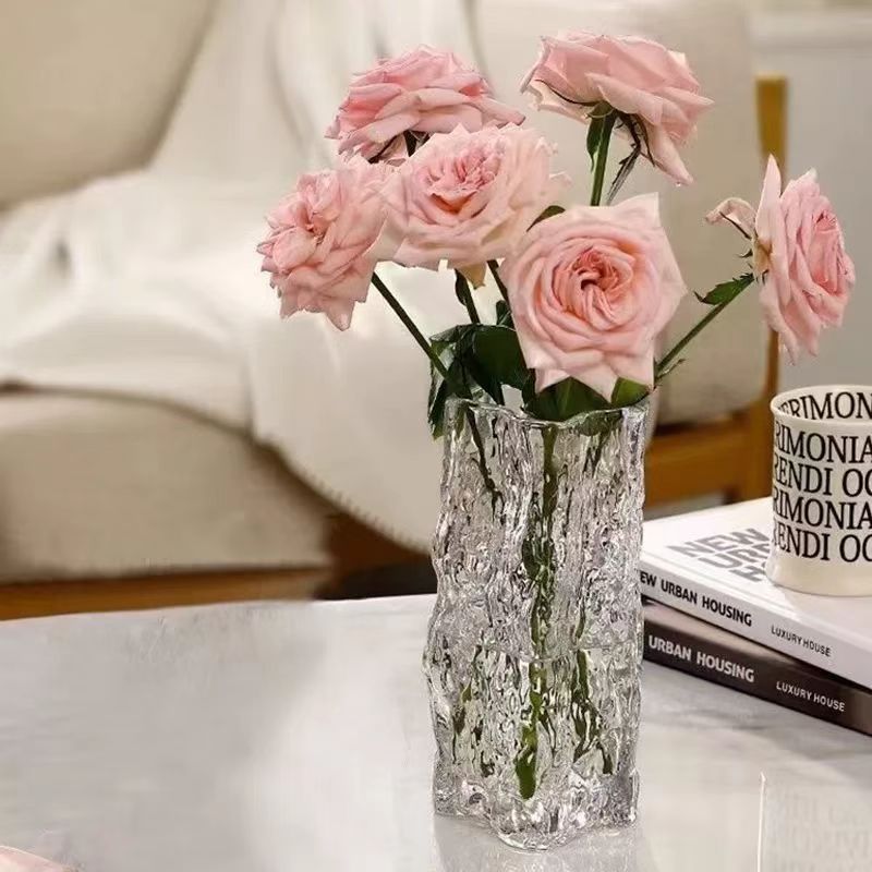 Nordic Gracier Ripple Textured Glass Vase 8