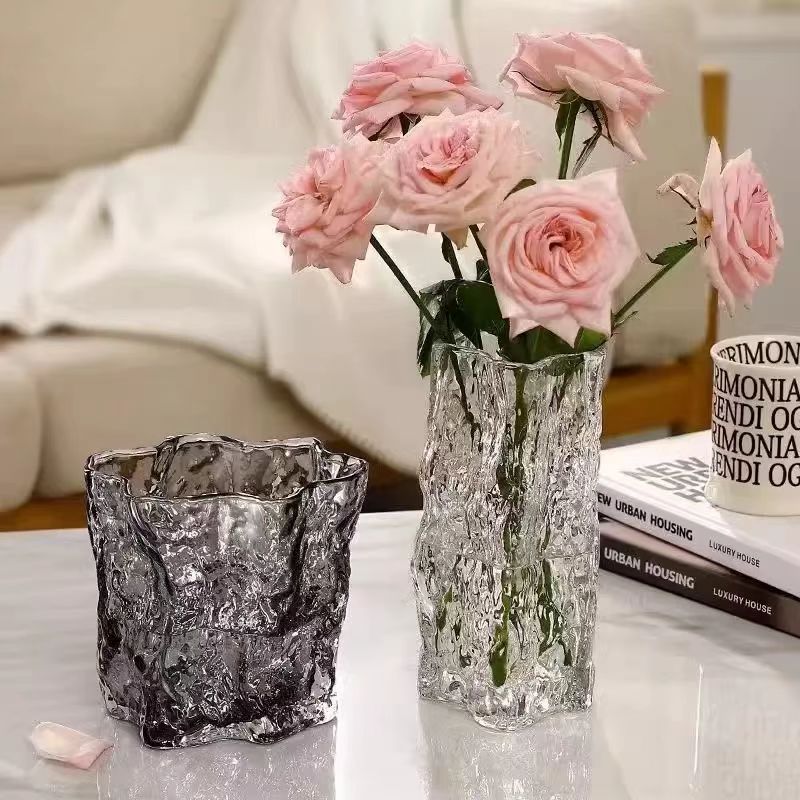Nordic Gracier Ripple Textured Glass Vase 5