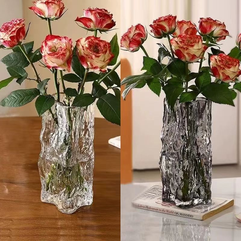 Nordic Gracier Ripple Textured Glass Vase 3