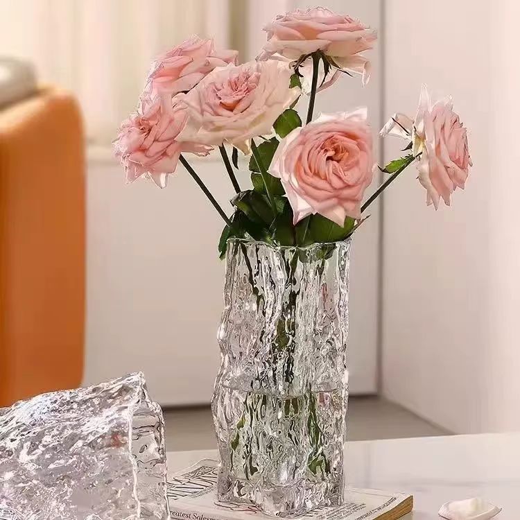 Nordic Gracier Ripple Textured Glass Vase 2