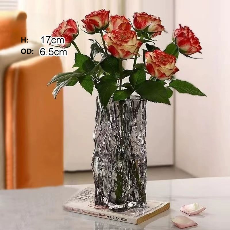 Nordic Gracier Ripple Textured Glass Vase 7