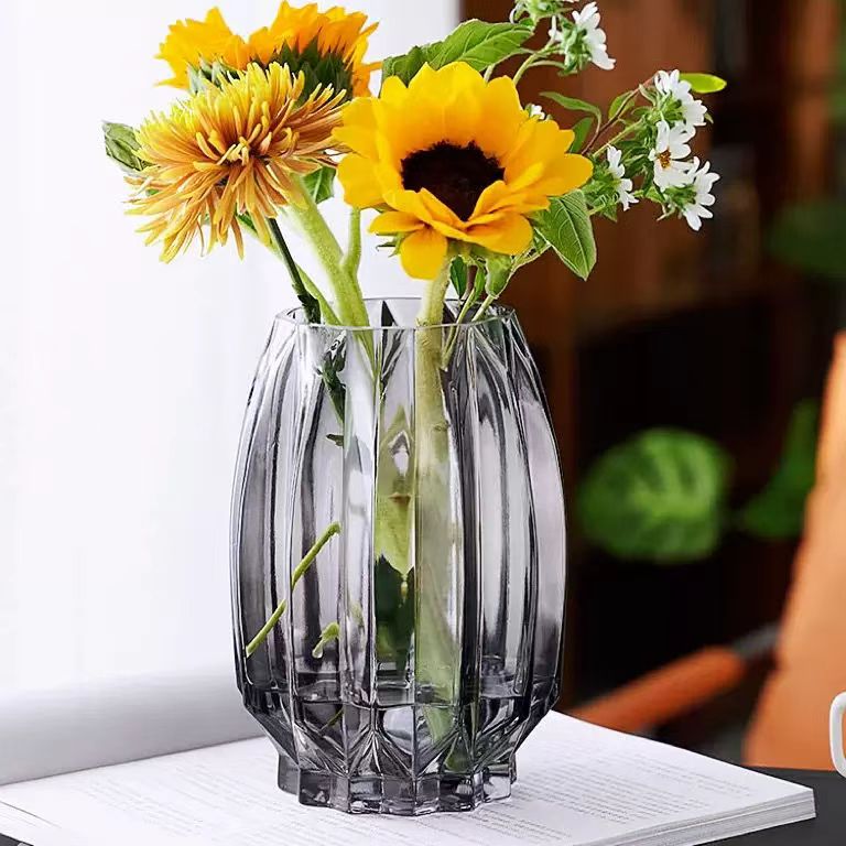 Nordic Ribbed Glass Vase 4