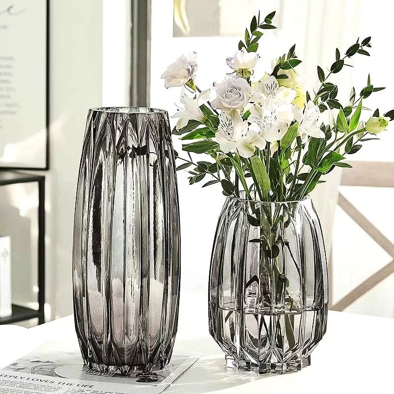 Nordic Ribbed Glass Vase 12