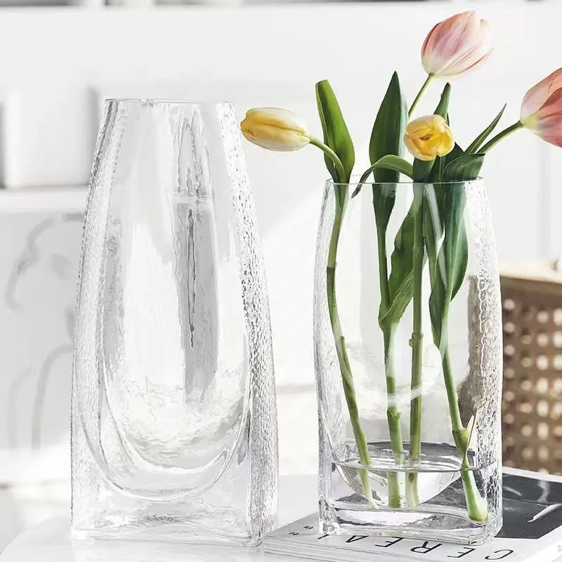 Nordic Textured Smoky Square Vase 7