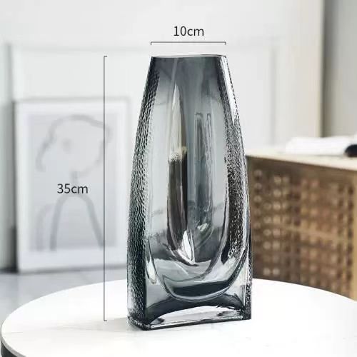 Nordic Textured Smoky Square Vase 8